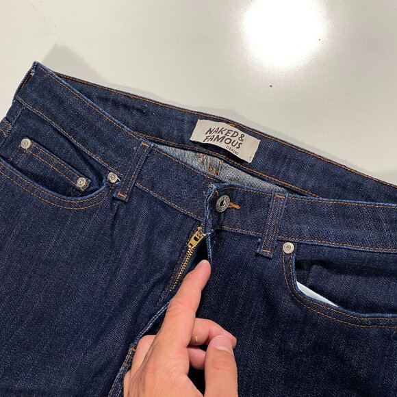 Naked & Famous The Skinny Indigo Power Stretch men's size 30x31.5 - Picture 3 of 9